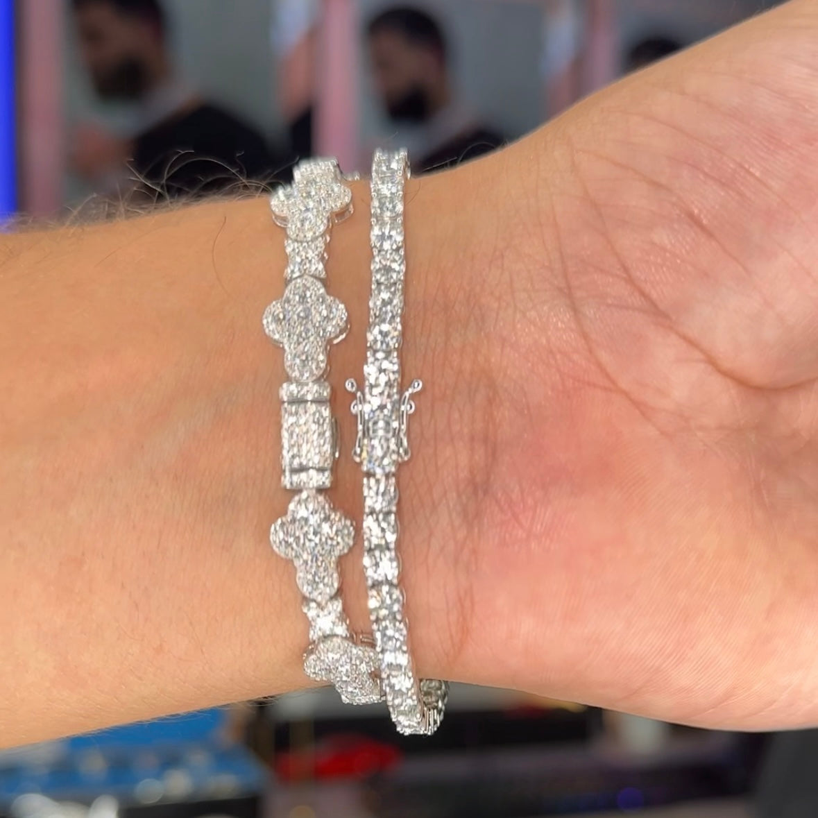 925 10MM Cross Tennis Bracelet